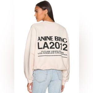 Anine Bing Jaci Sweatshirt Bing LA in Washed Pink Size S